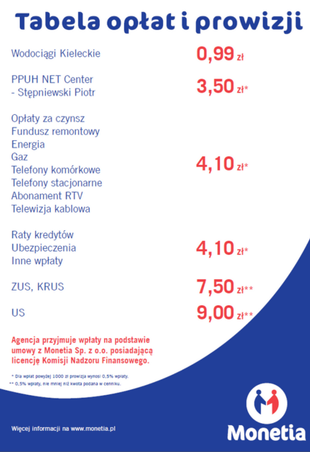 Cennik opłat